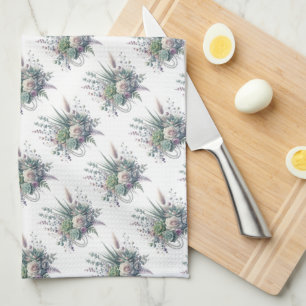 Eucalyptus, Succulents and Roses Kitchen Towel