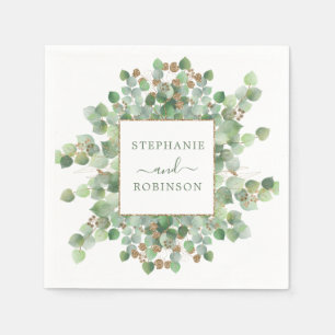 Eucalyptus Summer Greenery Wedding Napkin