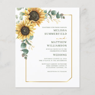 Eucalyptus Sunflower All-in-One Wedding Invitation