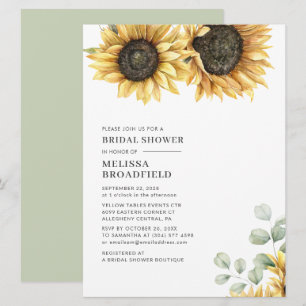 Eucalyptus Sunflower Botanical Bridal Shower Invitation