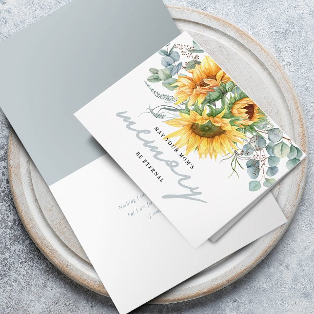 Eucalyptus Sunflower Eternal Memory Sympathy  Card (Eucalyptus Sunflower Eternal Memory Sympathy Card)