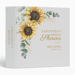 Eucalyptus Sunflower Greenery Bridal Shower Recipe Binder