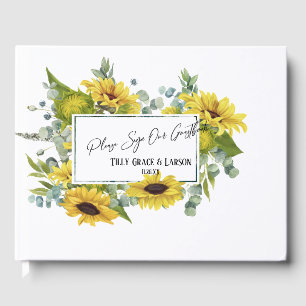 Eucalyptus Sunflowers Handwriting Guestbook