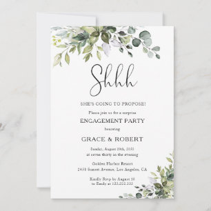 Eucalyptus Surprise Engagement Party Invitation
