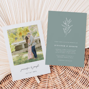 Eucalyptus   Sweet Botanical Photo Wedding Invitation