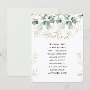 Eucalyptus Table Wedding Seating Chart Card