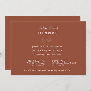 Eucalyptus Terracotta Rehearsal Dinner Invitation