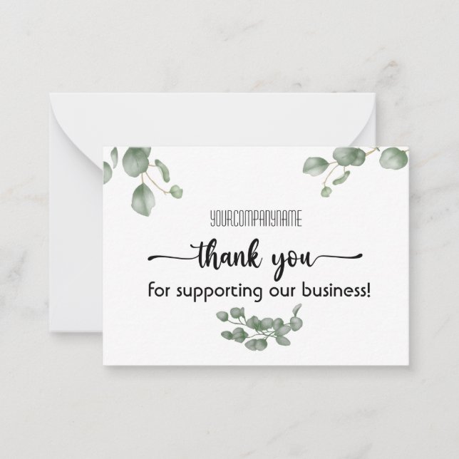 Eucalyptus Thank You For Supporting Our Business Card (Front)