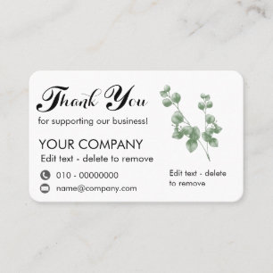 Eucalyptus Thank You For Supporting Our Business Card