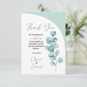 Eucalyptus Thank You Wedding Leaves Mint Green