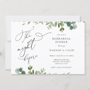 Eucalyptus The Night Before Rehearsal Dinner Invitation