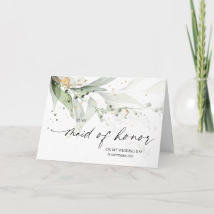 Eucalyptus To My Maid of Honor on My Wedding Day Card