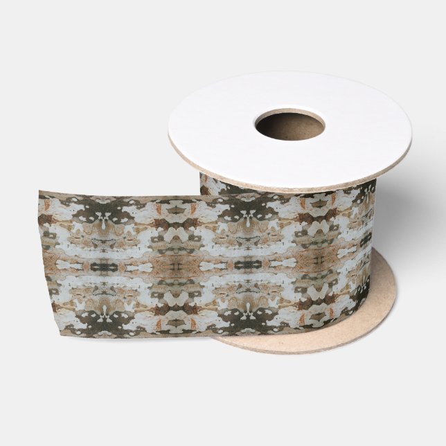 Eucalyptus Tree Bark Photo Closeup With Pattern Satin Ribbon (Spool)