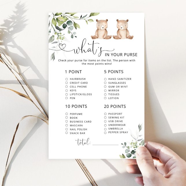 Eucalyptus twin bears Whats in your purse game (Creator Uploaded)