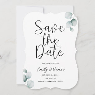 Eucalyptus unique Modern Elegant minimalist Save The Date