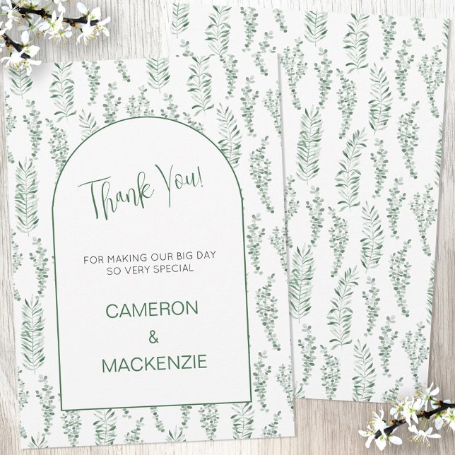 Eucalyptus Verdure Élégante Carte de remerciements (Créateur téléchargé)