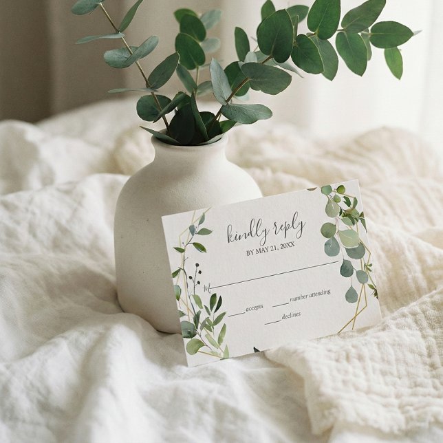 Eucalyptus vert Script mariage RSVP (Créateur téléchargé)