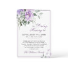 Eucalyptus Violet Sympathy Memory Thank You Card