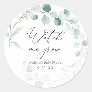 Eucalyptus Watch me Grow Plant Favour Classic Round Sticker