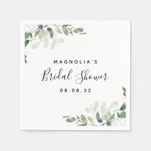Eucalyptus Watercolor Bridal Shower Napkin