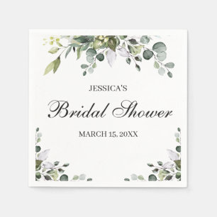 Eucalyptus Watercolor Bridal Shower Napkins