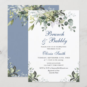 Eucalyptus Watercolor Brunch and Bubbly Invitation