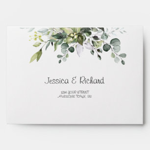 Eucalyptus Watercolor Custom Envelope