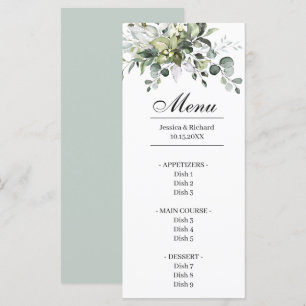 Eucalyptus Watercolor Dinner Menu Card