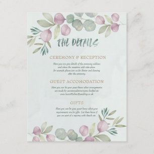 Eucalyptus Watercolor Dusty Blue Greenery Enclosure Card