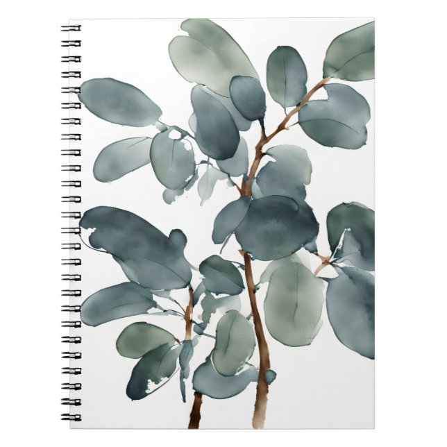 Eucalyptus - Watercolor flowers Notebook (Front)