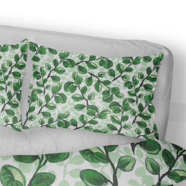 Eucalyptus watercolor green  leaves pillowcase (Creator Uploaded)