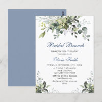 Eucalyptus Watercolor Greenery Bridal Brunch Invit