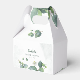 Eucalyptus Watercolor Greenery Bridal Shower Favor Box