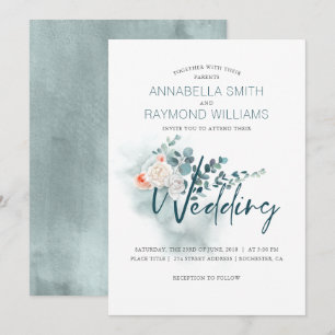 Eucalyptus Watercolor Greenery Floral Wedding Invitation