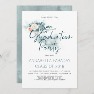 Eucalyptus   Watercolor Greenery Graduation Party Invitation