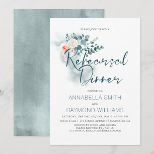 Eucalyptus   Watercolor Greenery Rehearsal Dinner Invitation