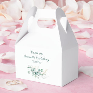 Eucalyptus Watercolor Greenery Sage Wedding Favor Box