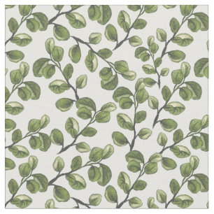 Eucalyptus watercolor leaves pattern fabric