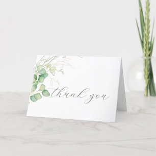 Eucalyptus Watercolor Minimalist Thank you Card