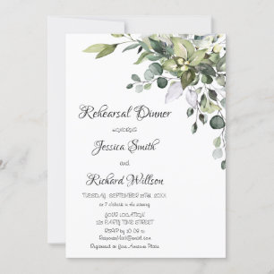 Eucalyptus Watercolor Rehearsal Dinner Invitation