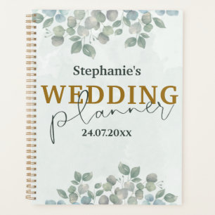 Eucalyptus Watercolor Sage Green Wedding Planner