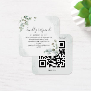Eucalyptus Watercolor Succulent Wedding RSVP Card