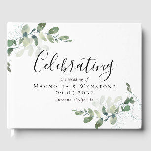 Eucalyptus Watercolor Wedding Guest Book