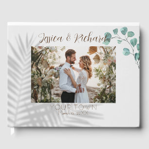 Eucalyptus Watercolor Wedding PHOTO Guest Book