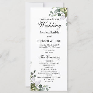 Eucalyptus Watercolor Wedding Program