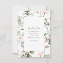 Eucalyptus Watercolour Wedding Save the Date