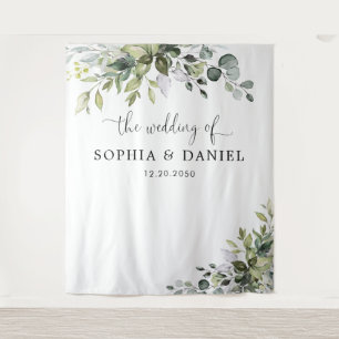 Eucalyptus Wedding Backdrops Banner  Tapestry