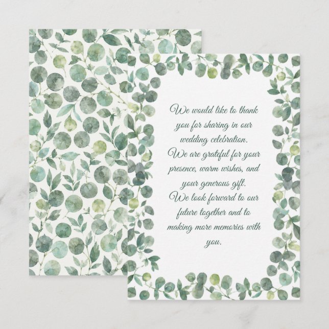 Eucalyptus Wedding Card (Front/Back)