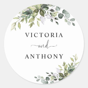 Eucalyptus Wedding Classic Round Sticker