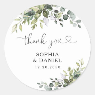 Eucalyptus Wedding Classic Round Sticker